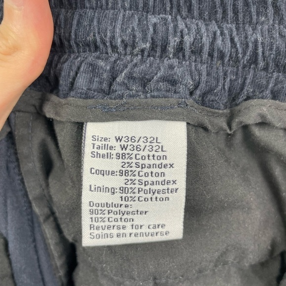 Paisley & Gray Slim Fit Navy Corduroy Pants Size 36/32 - Picture 6 of 6